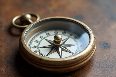 A compass pointing north, representing guidance and direction.