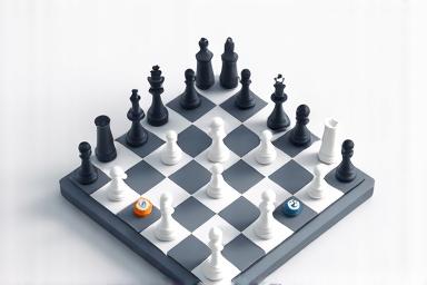 A stylized chess board symbolizing strategic planning.